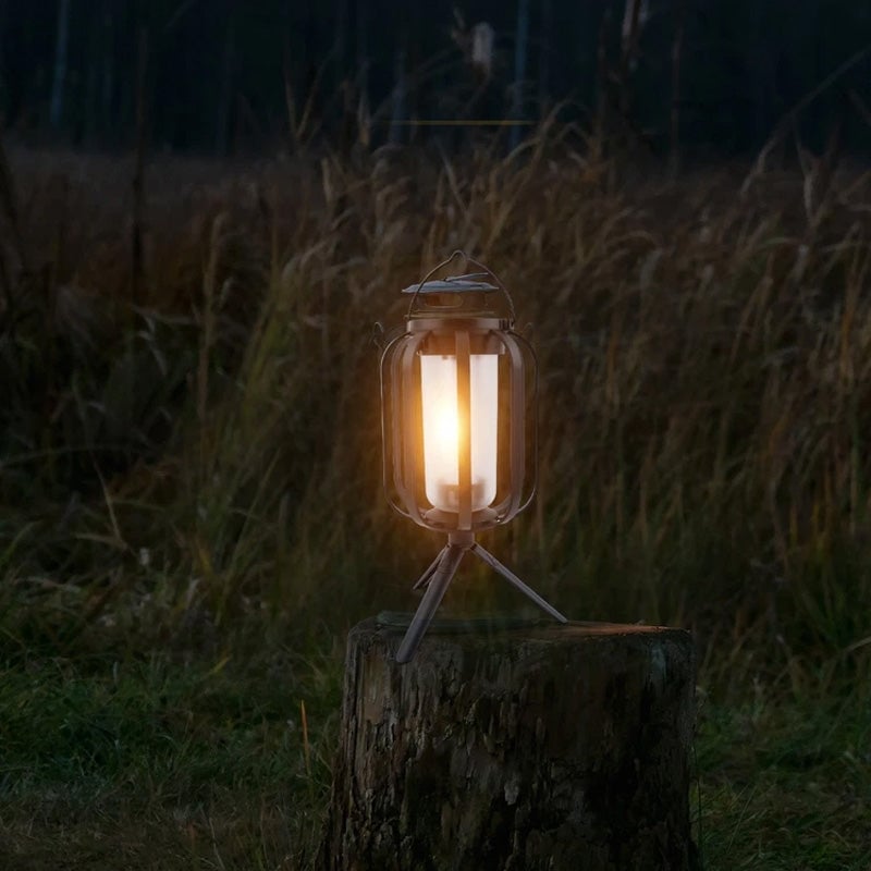 FlameGlow – Solar Laterne mit 4 Lichtmodi | Für Camping, Garten & gemütliche Abende