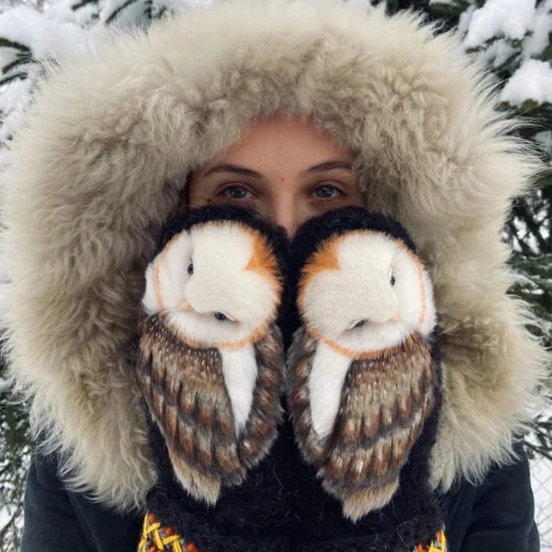OwlWarm™ – Warme Winterhandschuhe mit Eulenmotiv