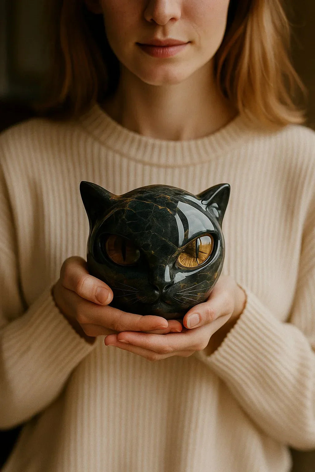 NyxCharm – Die Skulptur der Mystischen Schwarzen Katze