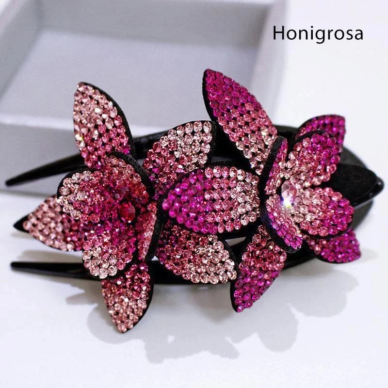 1 +1 GRATIS | GlamClasp™ – Strass Doppelblume Haarspange