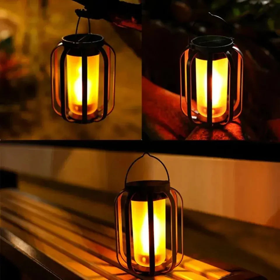 FlameGlow – Solar Laterne mit 4 Lichtmodi | Für Camping, Garten & gemütliche Abende