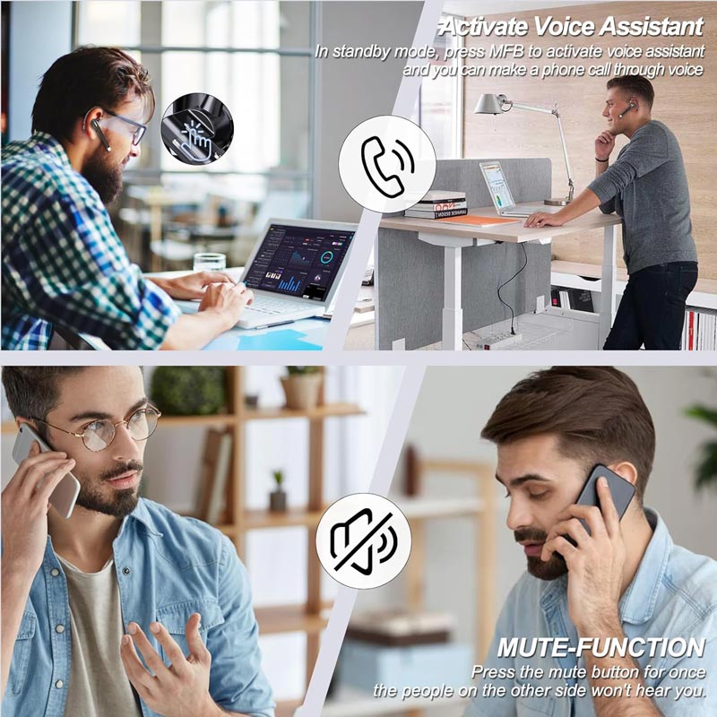 VoxLine Pro – Kabelloses Bluetooth-Headset für Business & Alltag
