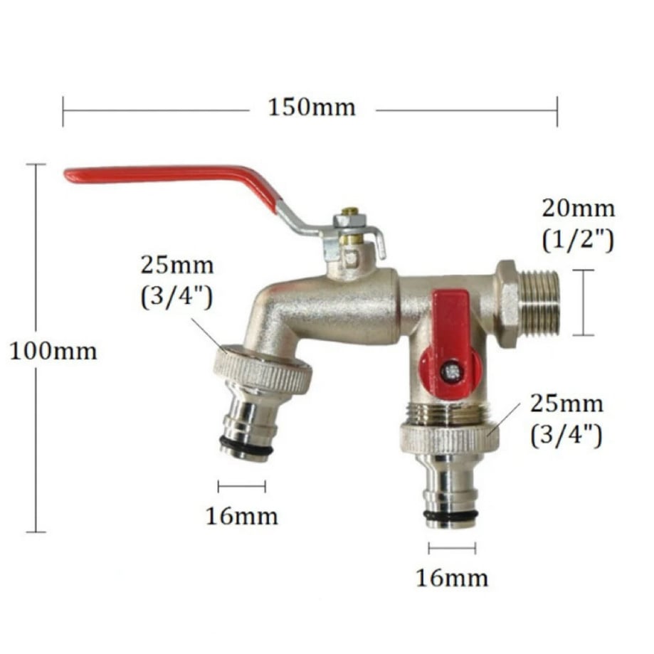 1+1 GRATIS | AquaTwin Brass – Zwei Anschlüsse, doppelte Power