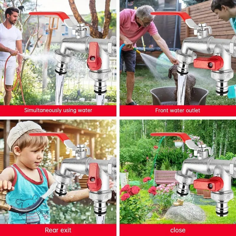 1+1 GRATIS | AquaTwin Brass – Zwei Anschlüsse, doppelte Power