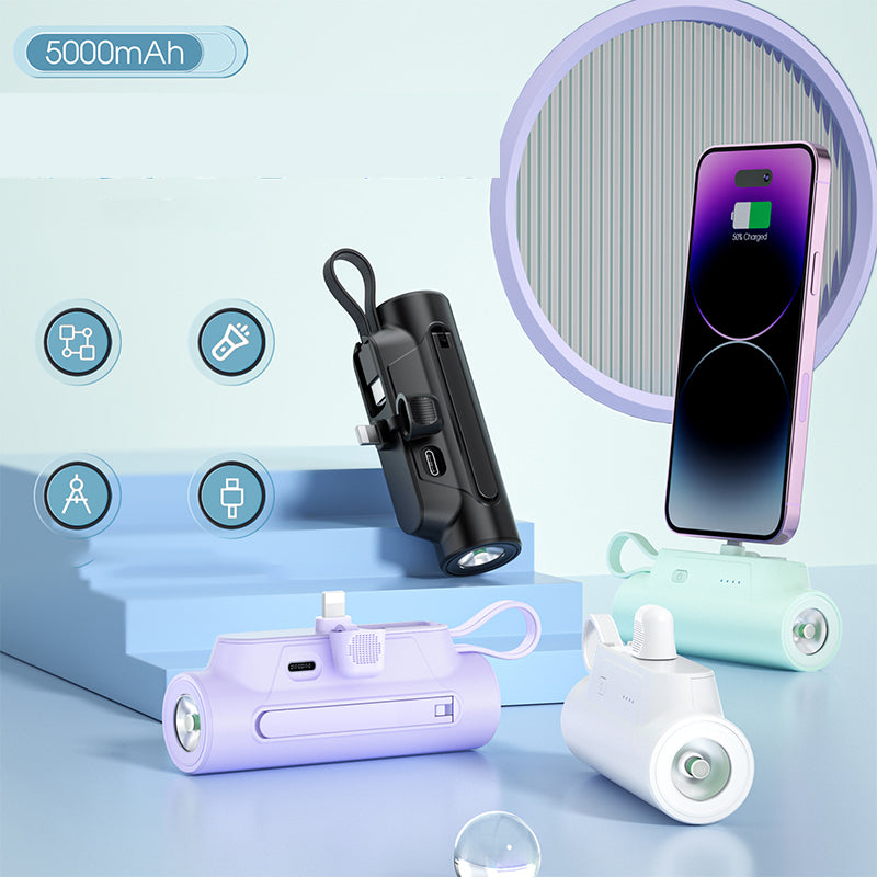 PowerGo – Multifunktionale Tragbare Powerbank mit Kabel