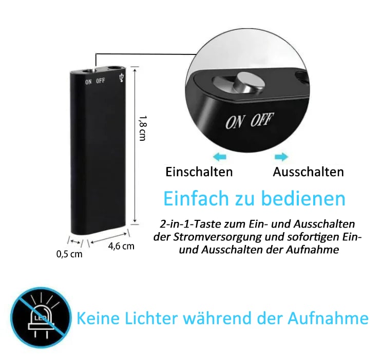 SilentNote HD – Diskrete Aufnahmen. Glasklarer Klang. Jederzeit